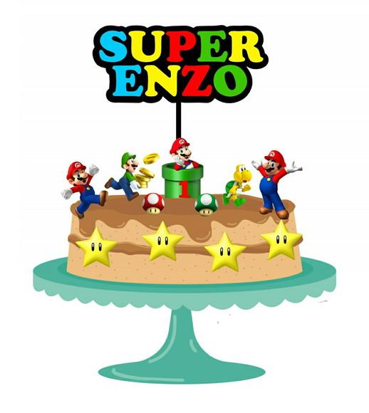 Arquivo de corte topo de bolo Super Mario Bros 02
