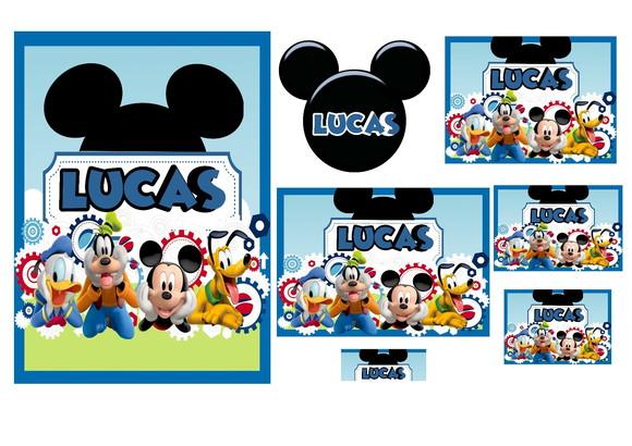 Arquivo Etiquetas Escolares Mickey Studio/PDF/PNG