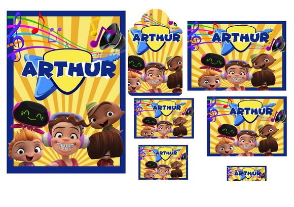 Arquivo Etiquetas Escolares MiniBeats Power Studio/PDF/PNG