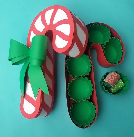 Arquivo Silhouette caixa bengala doces Natal