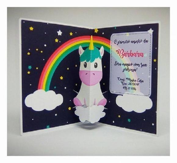 Arquivo Silhouette convite unicornio