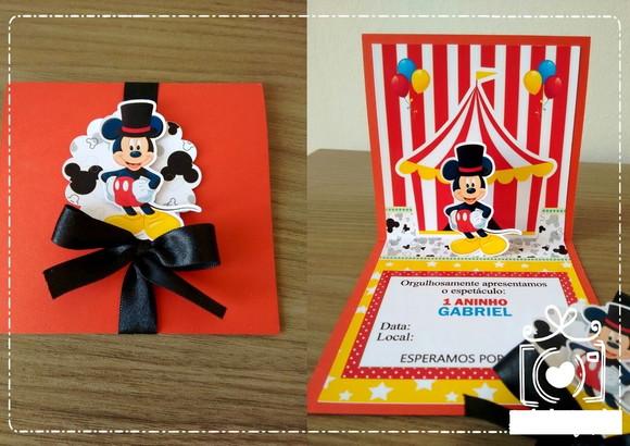 Arquivo Silhouette Convite Mickey Mouse Circo