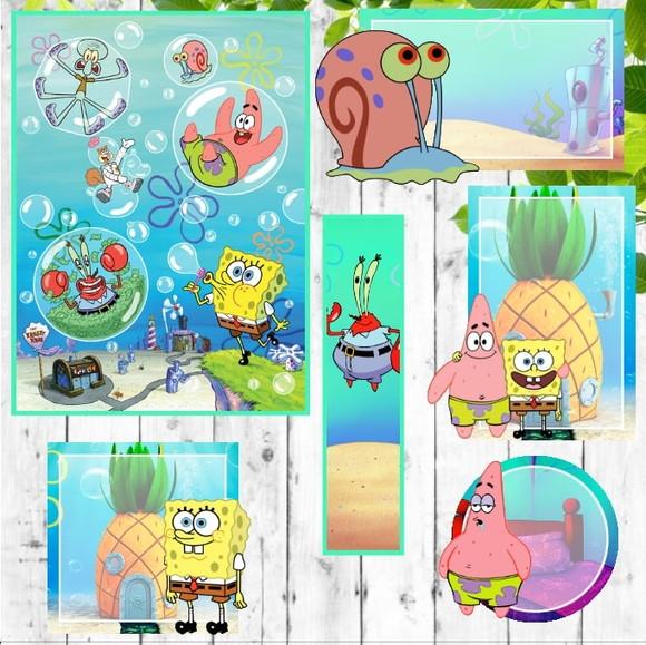 Arquivo Silhouette Etiqueta Escolares Bob esponja 2020