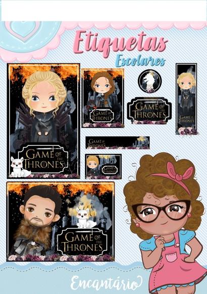 Arquivo Silhouette Etiqueta Escolares game of thrones Novo