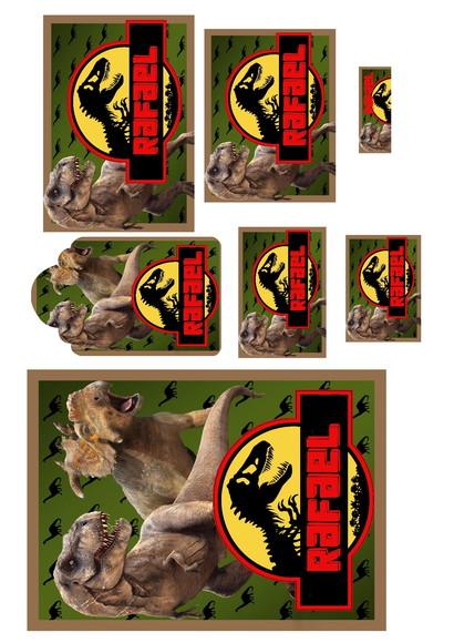 Arquivo Silhouette Etiquetas Escolares Dino Studio/PDF/PNG