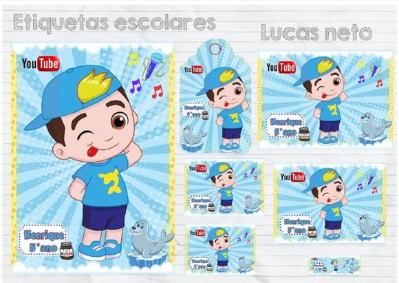 Arquivo Silhouette Etiquetas Escolares Lucas Neto Studio/PDF