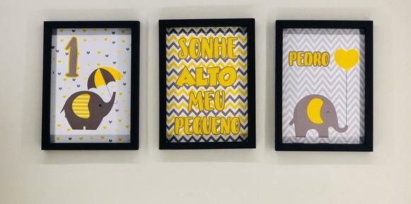 Arquivo Silhouette quadro Elefantinho Menino Studio/PDF