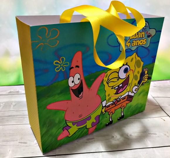 Arquivo Silhouette Sacolinha personalizada Bob Esponja