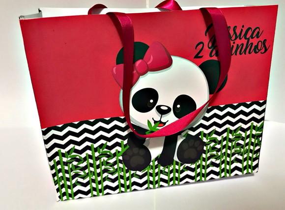 Arquivo Silhouette Sacolinha personalizada panda Menina