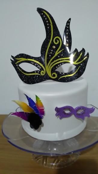 Arquivo Silhouette Topo De Bolo Baile De Carnaval Mascara 04