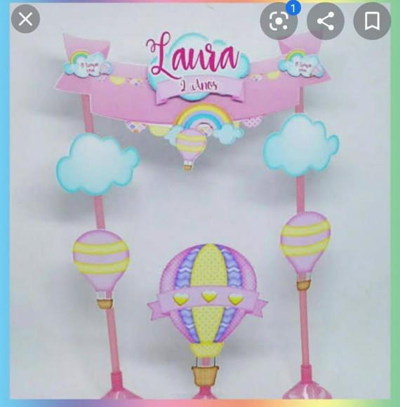 Arquivo Silhouette Topo de bolo balão menina