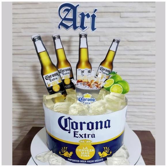 Arquivo Silhouette Topo De Bolo Cerveja Corona Studio 02