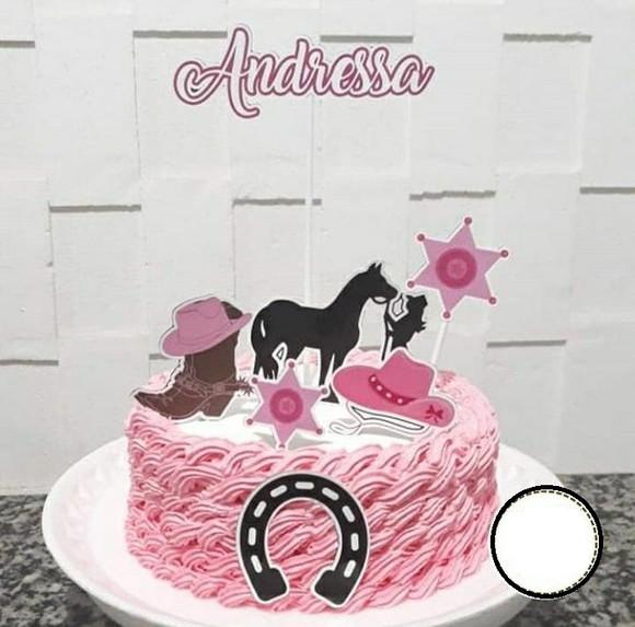 Arquivo silhouette topo de bolo Cowgirl 02
