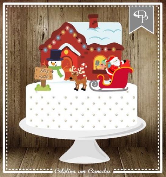 Arquivo Silhouette topo de bolo em camadas natal 06