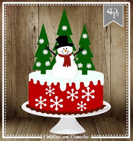 Arquivo Silhouette topo de bolo em camadas natal 13