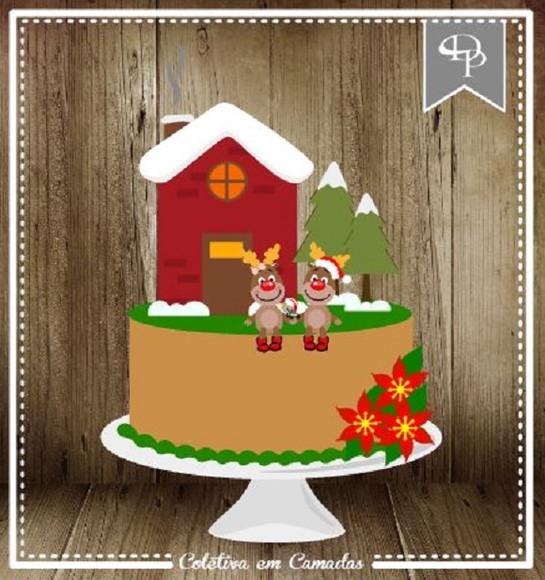 Arquivo Silhouette topo de bolo em camadas natal 11