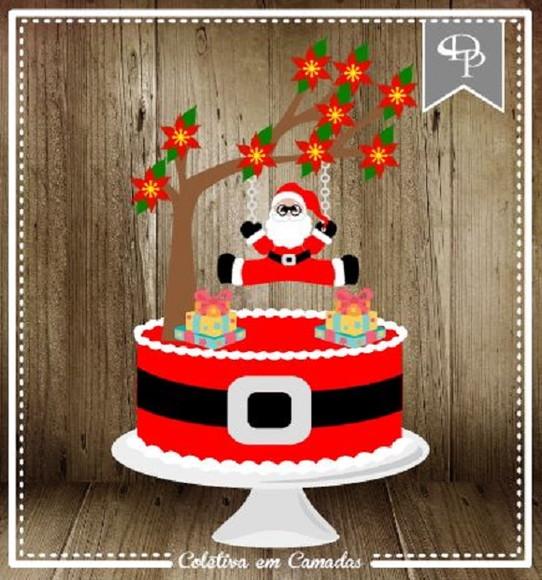 Arquivo Silhouette topo de bolo em camadas natal 14