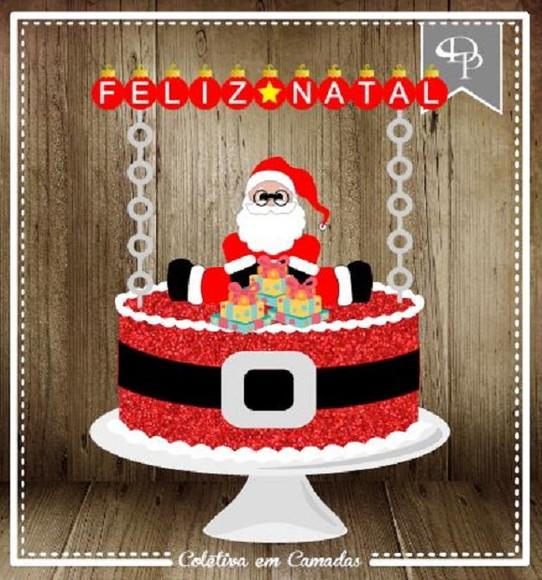Arquivo Silhouette topo de bolo em camadas natal 16