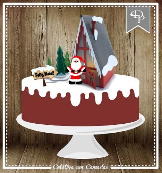 Arquivo Silhouette topo de bolo em camadas natal 10