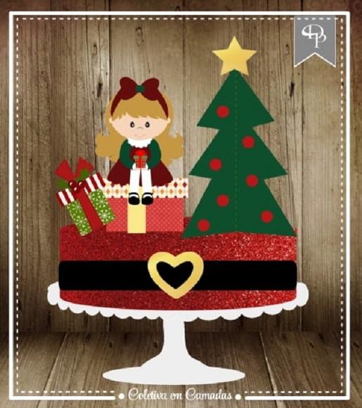 Arquivo Silhouette topo de bolo em camadas natal 20