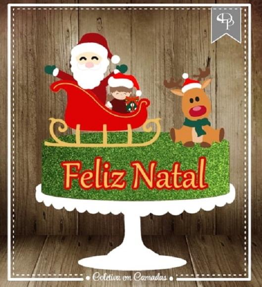 Arquivo Silhouette topo de bolo em camadas natal 26