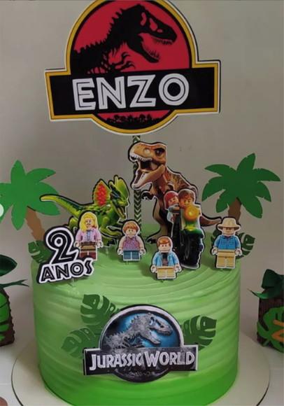 Arquivo Silhouette Topo De Bolo Jurassic Lego Studio