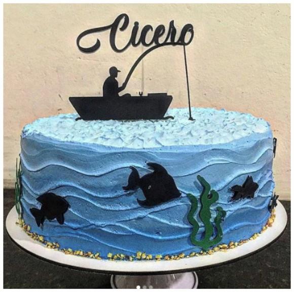 Arquivo Silhouette Topo De Bolo Pescador Studio