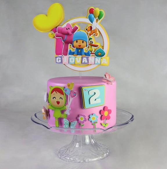 Arquivo Silhouette Topo De Bolo Pocoyo Menina Studio