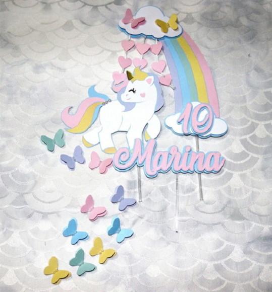Arquivo Silhouette Topo De Bolo Unicornio 12