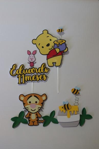 Arquivo Silhouette Topo De Bolo Ursinho Pooh Studio 01