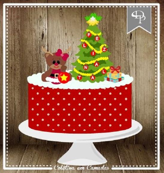 Arquivo Silhouettetpo de bolo em camadas natal 03