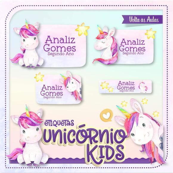 Arquivos Etiqueta Escolares unicórnio Kids STUDIO/PDF