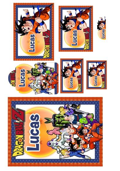 Arquivos Etiquetas Escolares Dragon Ball Studio/PDF/PNG