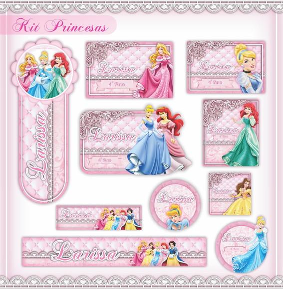 Arquivos kits escolares etiquetas princesas Studio/PDF 03