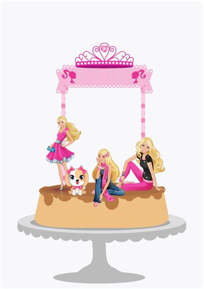 Arquivos Silhouette topo de bolo Barbie em camadas