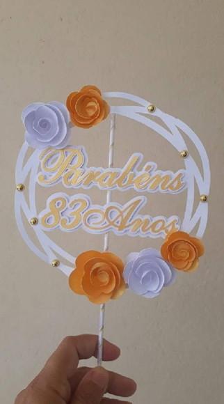 Arquivos Silhouette topo de bolo circulo branco e dourado
