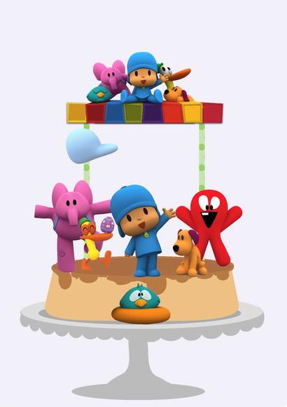 Arquivos Silhouette topo de bolo Pocoyo em camada