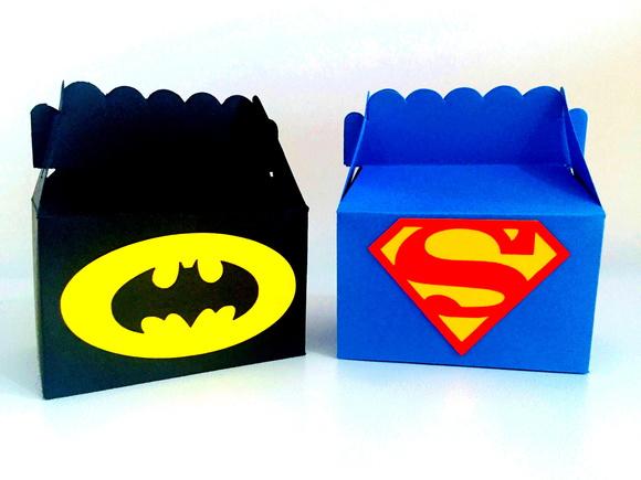 Caixinha Batman E Superman silhouette