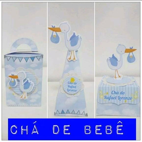 Kit Chá de Bebê Cegonha mimos Arquivo Silhouette