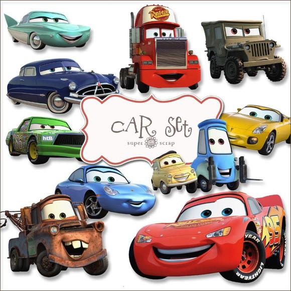 Kit Digital Papel Scrapbook Carros Disney