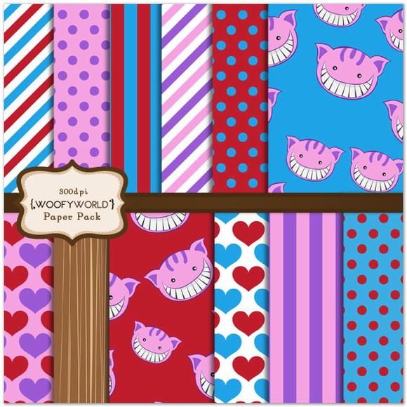 Kit Digital Papel Scrapbook- Alice