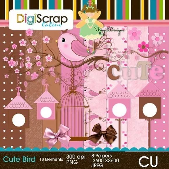 Kit Digital Pássaros E Corujas scrapbook