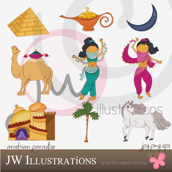 Kit Digital Scrapbook Arabia Deserto Camelo 2 Kits