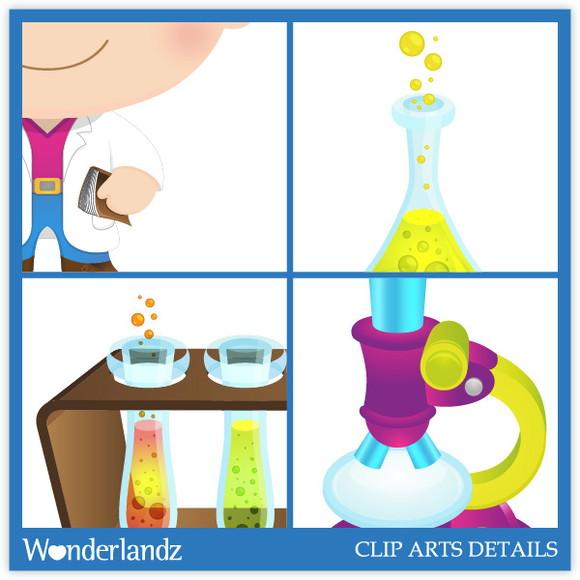 Kit Digital Scrapbook Cientista Químico Química 4 Kits