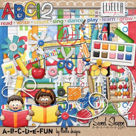 Kit Scrapbook Digital - Na Escola