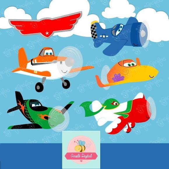 Kit Scrapbook Digital Aviões Disney Imagens Clipart