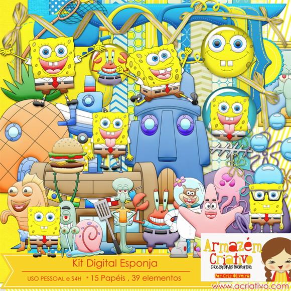 Kit Scrapbook Digital Bob Esponja