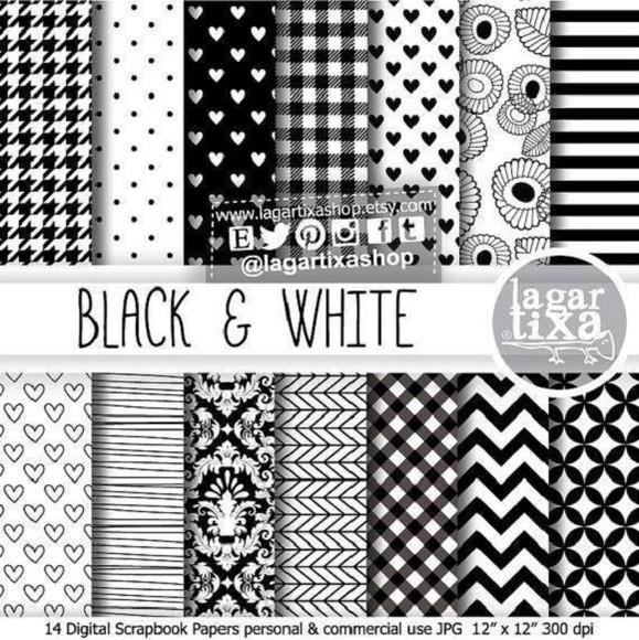 Kit Scrapbook Digital black white