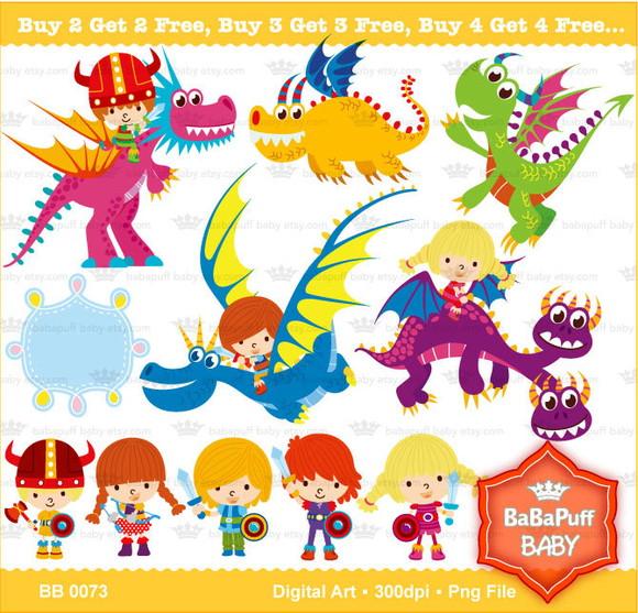 Kit Scrapbook Digital Dragões Imagens Clipart
