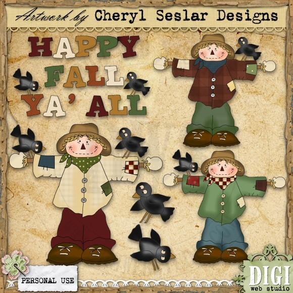 Scrapbook Digital Espantalho - Kit Digital Com 81 Imagens